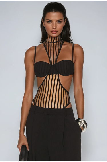 Devan Mesh Cutout Bodysuit
