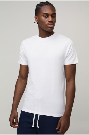 Basic Slim Fit Crew Neck T-Shirt - white