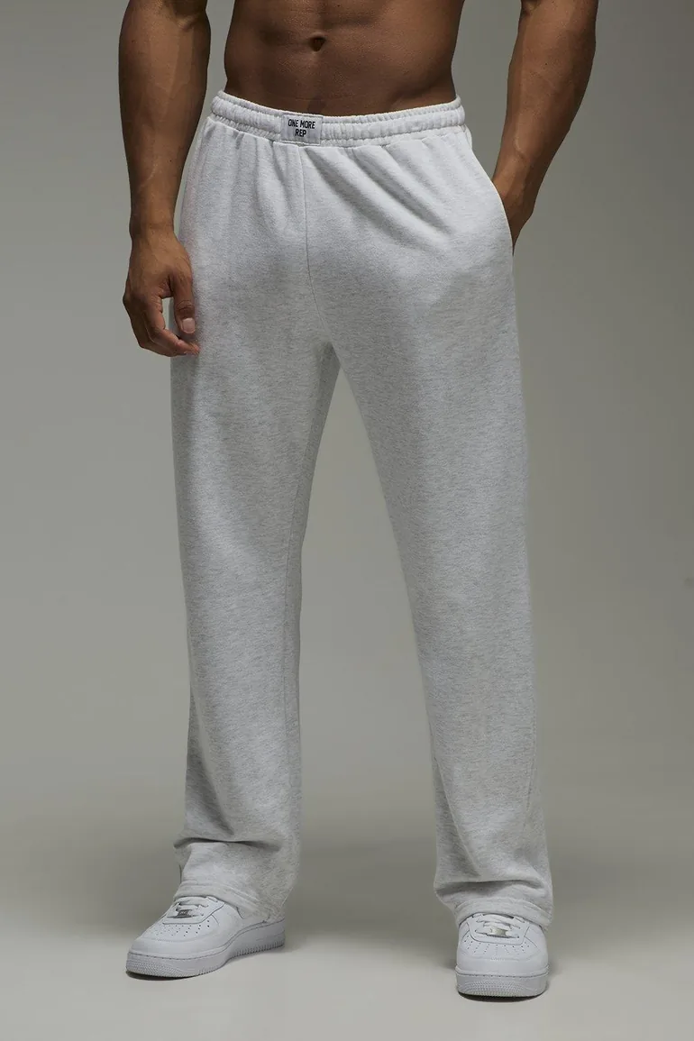 بنطلون رياضي رياضي رجالي بأرجل مستقيمة - رمادي