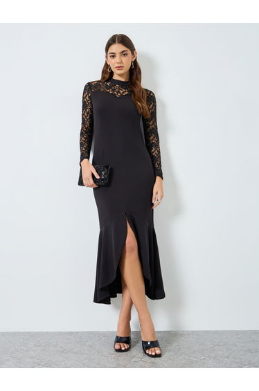 Self Design Long Sleeves Mermaid Midi Dress