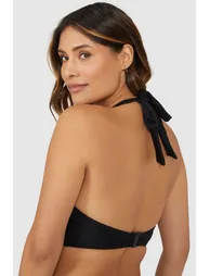 Gorgeous DD+ Gold Sparkle Plunge Non Pad Bikini Top - black - 3
