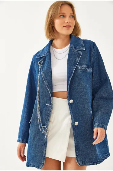 Women's Chain Denim Jacket