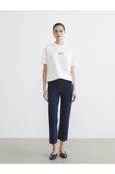 Embroidered Crew Neck Women's T-Shirt