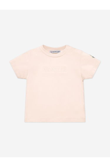 Moncler Enfant Baby Girls Logo T-Shirt in Pink