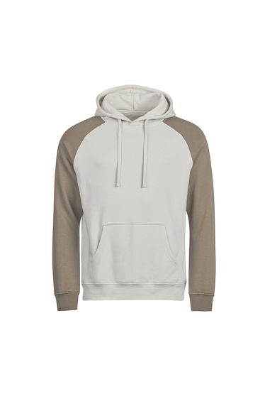 Tee Jays Mens Unlabeled Two Tone Hoodie - Cement/Clay