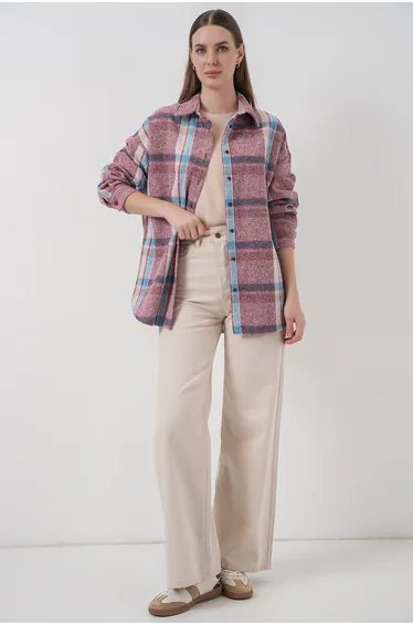 Plaid Pattern Double Pocket Shirt