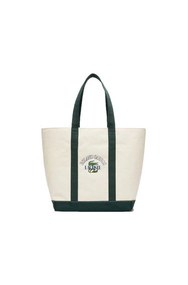 Lacoste Roland Garros Canvas Tote Bag - Natural Print