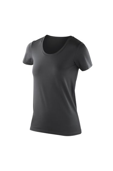 Spiro Womens/Ladies Impact Softex Short Sleeve T-Shirt - Black