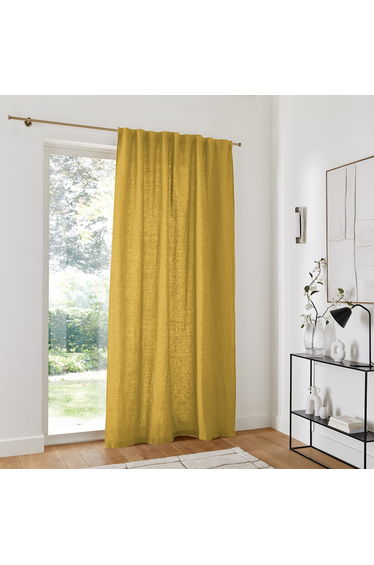 Elba Linen Light-Filtering Curtain with Pencil Pleat Or Wave