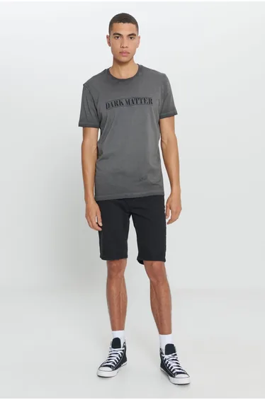 Men's Anthracite Standard Fit Regular Fit 100% Cotton Printed Crew Neck T-Shirt