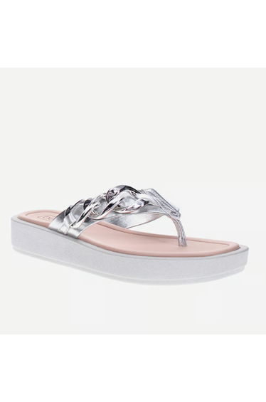 Embellished Flat Thong Sandals - Slipper
