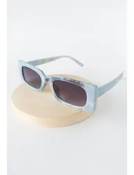 Full-Rim Rectangle Sunglasses in Blue