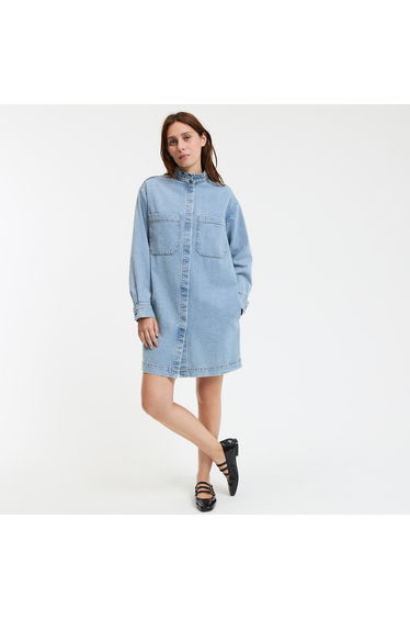 Mini Shift Dress with Long Sleeves