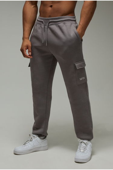Man Active Regular Fit Cargo Jogger - charcoal