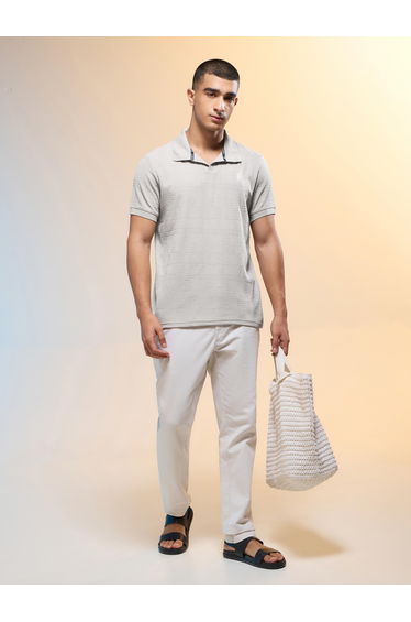 Men Jacquard Slim Fit Polo