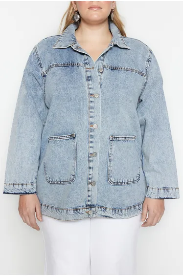 Plus Size Jacket - Blue - Relaxed fit