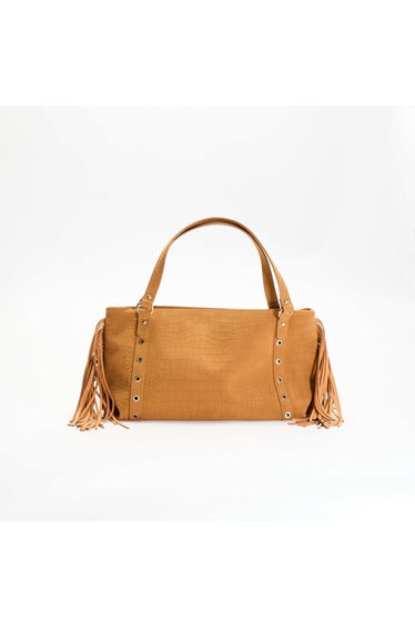 Fringed Hobo Bag BEIGE
