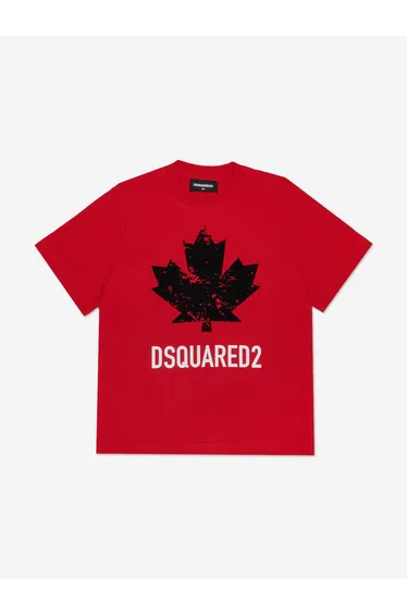 Kids Maple Leaf Logo T-Shirt in Red