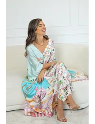 Maxi Kaftan Dress / "Pink Flamingo Club"