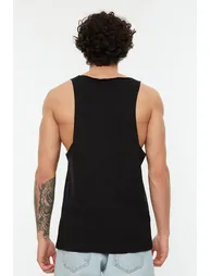 Black Men's Regular/Regular Fit 100% Cotton Sleeveless T-Shirt/Athlete with Pockets - 4
