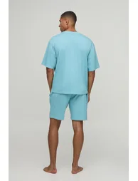 MAN Dash Oversized T-Shirt & Relaxed Loungewear Short Set - blue - 2