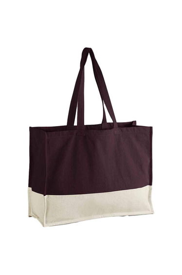 Westford Mill EarthAware Contrast Tote Bag - Oxblood/Natural