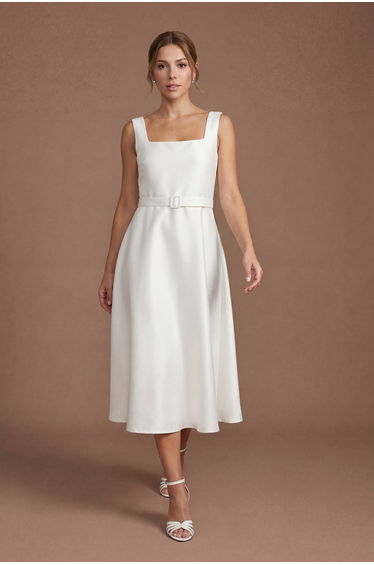 Petite Printed Organza Bardot Midi Dress