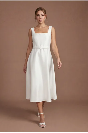 Petite Printed Organza Bardot Midi Dress