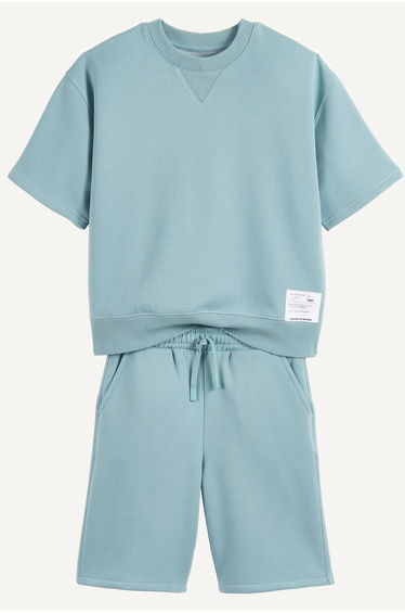Fleece Crew Neck Sweatshirt/Bermuda Shorts Outfit