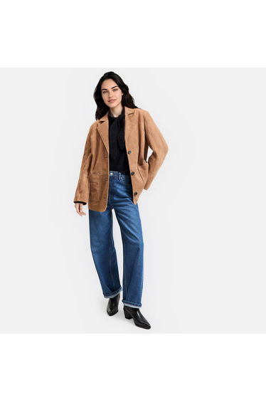 Suede Straight Tailored Jacket