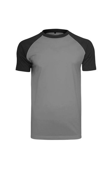 Mens Raglan Contrast Short Sleeve T-Shirt - Charcoal/Black