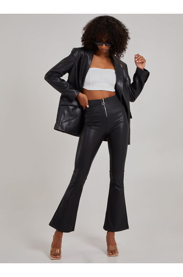 PU Wide Leg Trousers