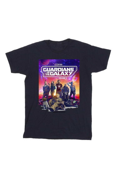 Guardians Of The Galaxy Volume 3 Boys Movie Poster Cotton T-Shirt - Navy Blue