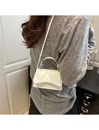 White Mini Shoulder Bag with Button Closure