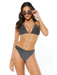 Ring Detail Halterneck Bikini Top - 2