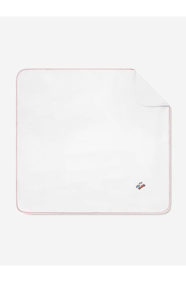 Baby Boys Grand Prix Receiving Blanket in White
