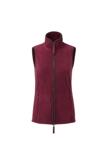 Premier Womens/Ladies Artisan Fleece Gilet - Burgundy/Brown