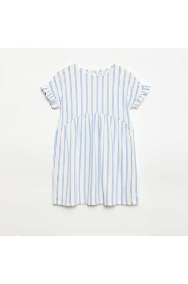 Leopard print T-shirt dress BLUE