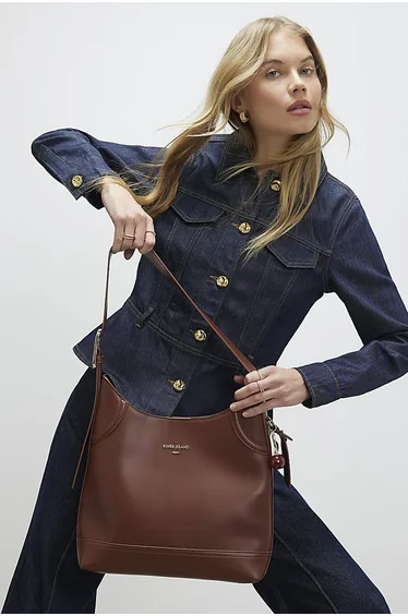 Brown Buckled Slouch Bag