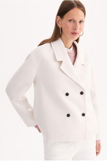 Short Oversize Wool Blend Jacket