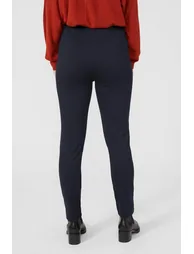 Button Front Ponte Trouser - navy - 3