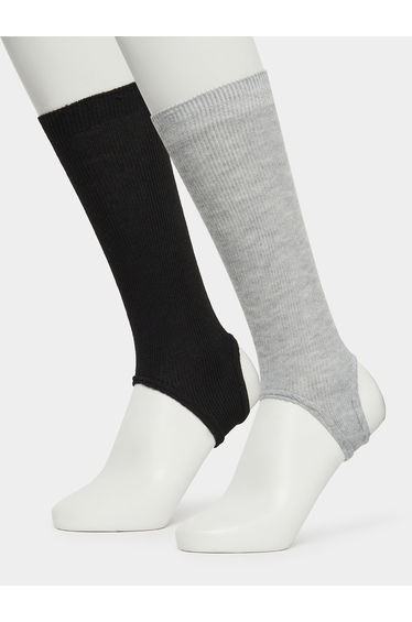 Pack of 2 - Plain Footless Socks