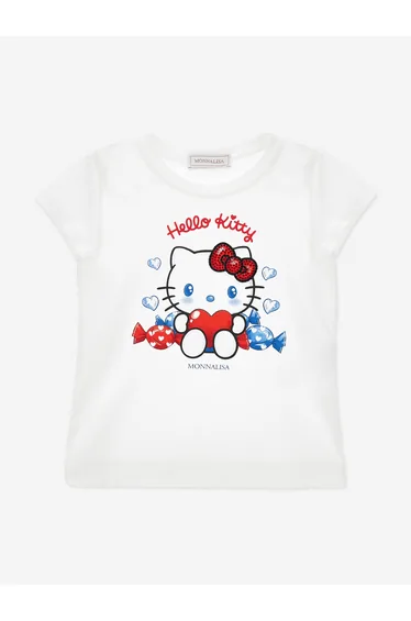 Monnalisa Girls Hello Kitty T-Shirt in White