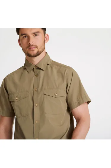 Craghoppers Mens Expert Kiwi Short-Sleeved Shirt - Pebble