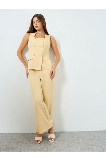 Women Yellow Wide Leg Jumpsuit