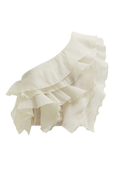 One-Shoulder Tiered Ruffle Crop Top