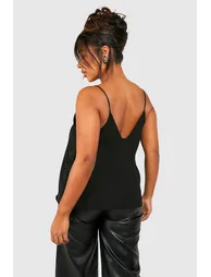 Plus Lace Insert Chiffon Cami Top - 1