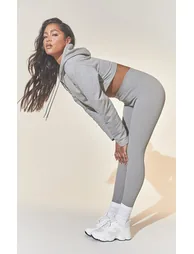 Grey Marl Structured Contour Rib Leggings