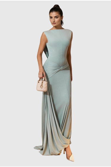 Fearghal Sleeveless Draped Maxi Dress