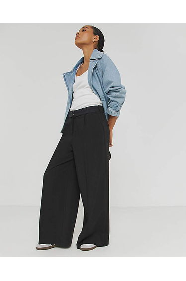 Turned Over Waistband Tailored Trouser